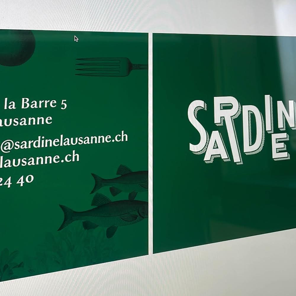 Sardine,cartes de visite,restaurant,lausanne,carte