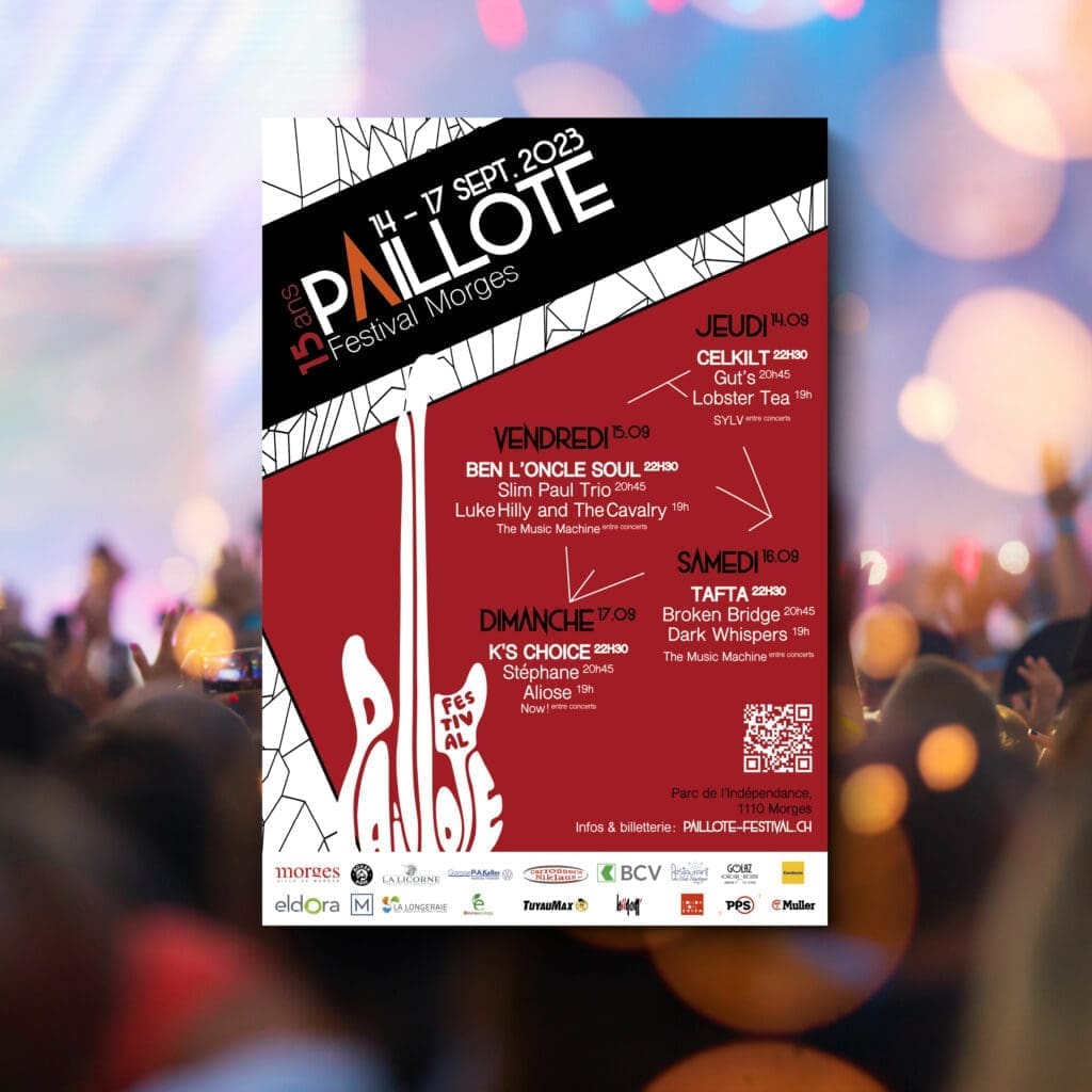 Paillote Festival,Morges,Paillote,affiche,autocollant,flyer